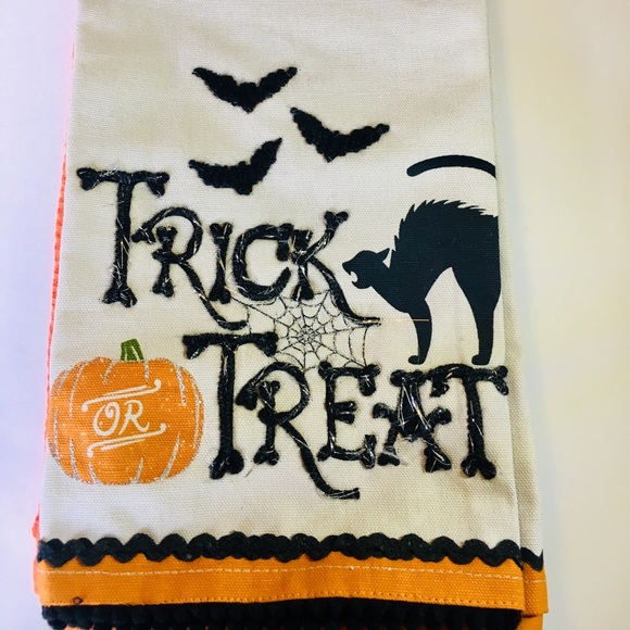 3 Halloween Black Cat Trick Treat Kitchen Towels - Picture 15 of 16
